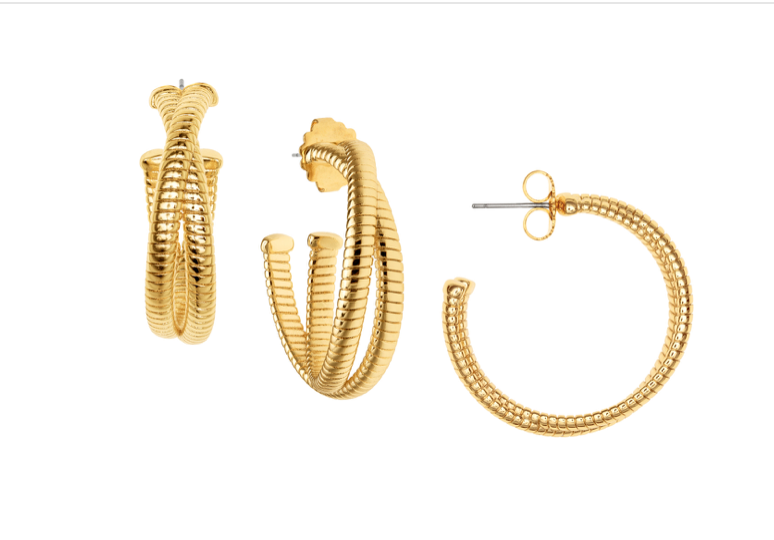 Double Cobra Hoop Gold