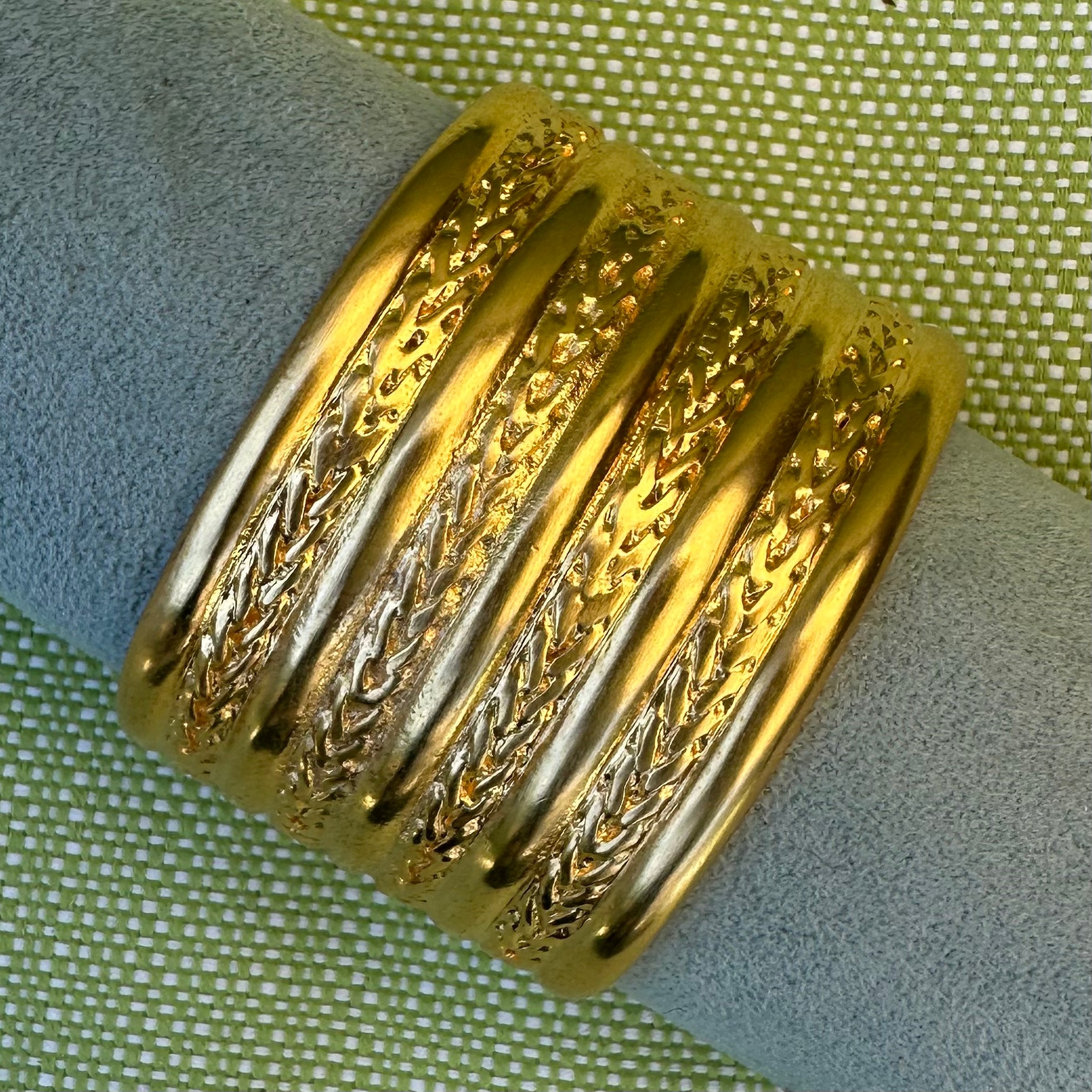 1.5" wide Satin Gold 4 Row Braided