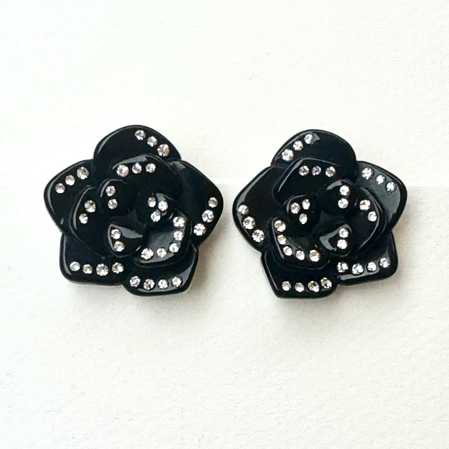 Black Flower w/ CZ's