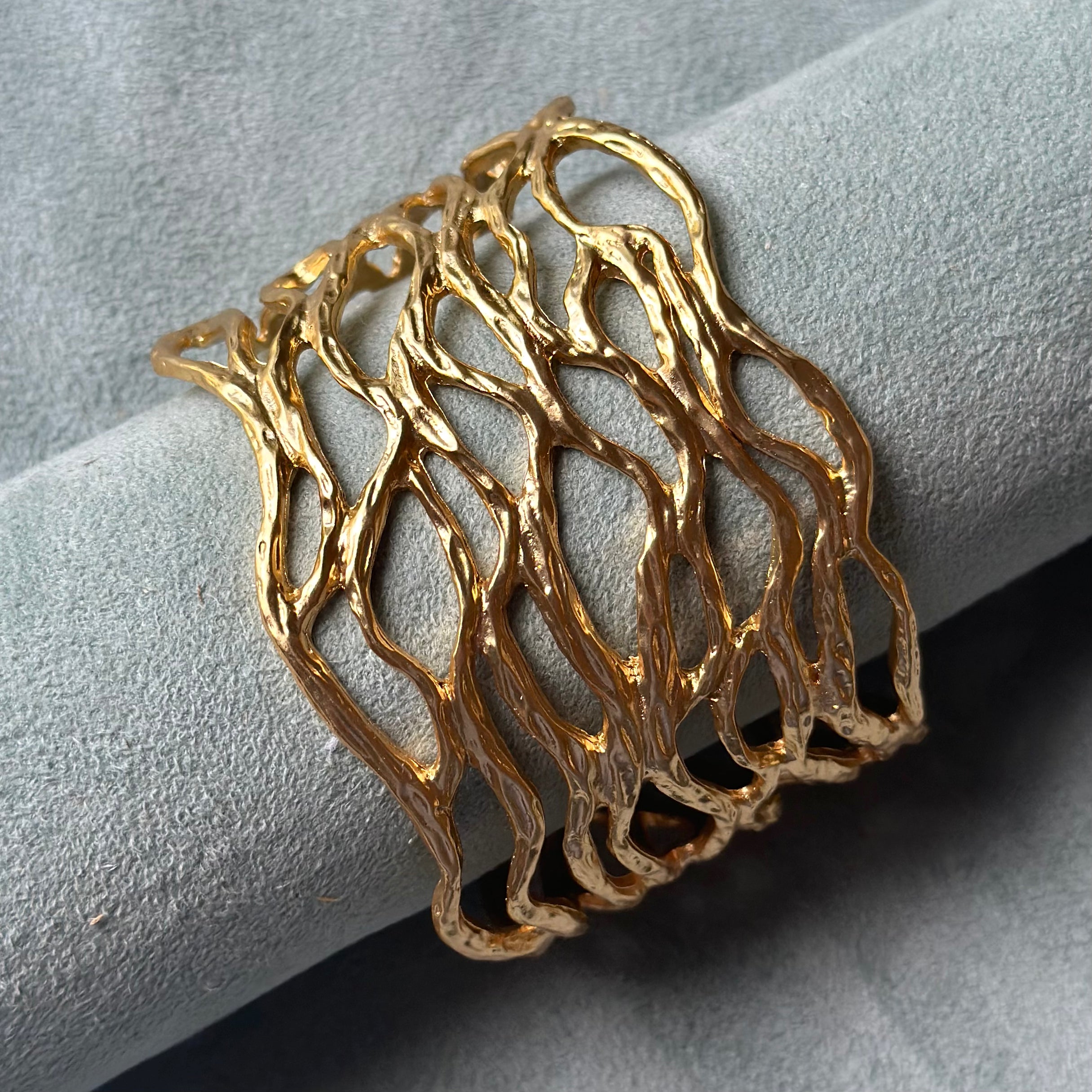 Wide Woven Free Form Bracelet