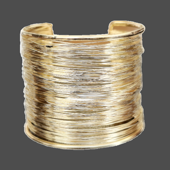 Wide Gold Wired open cuff