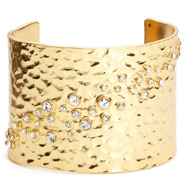Hammered Gold with CZ's Bracelet
