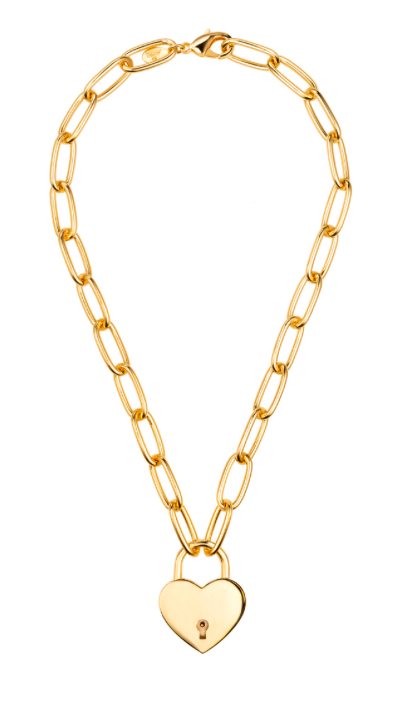Gold Padlock Oval Chain