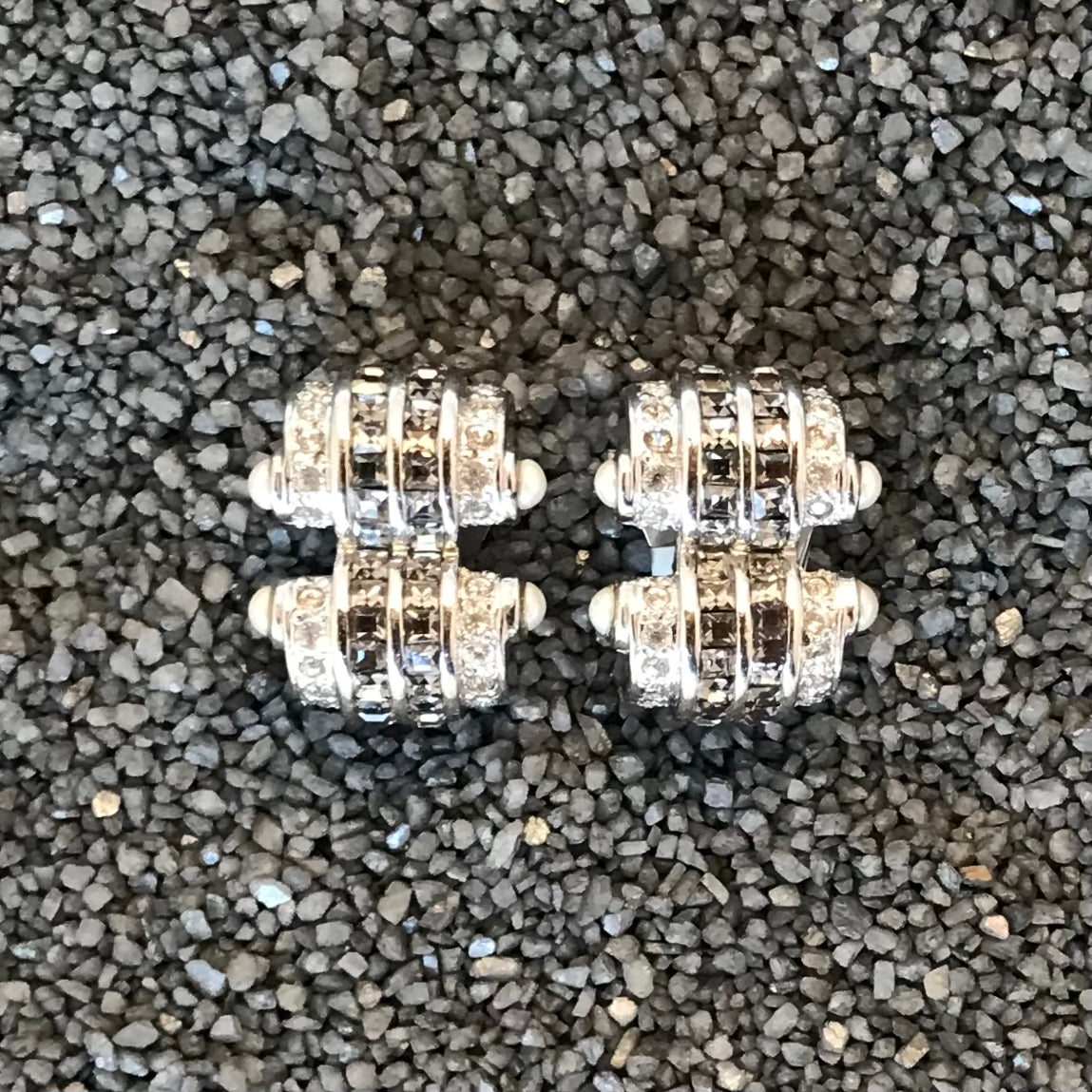 Double Scroll CZ's Silver