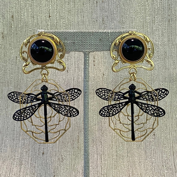 Gold Black Dragonfly