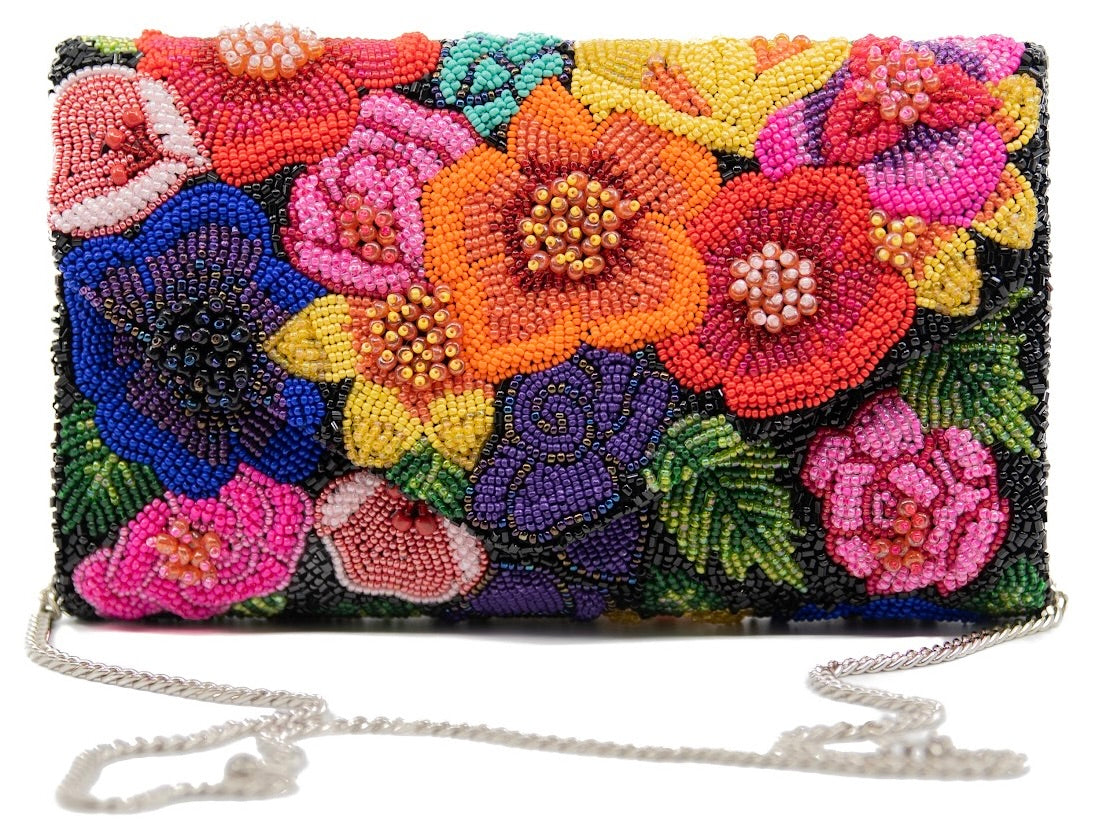 Raised Flowers Multi / Black