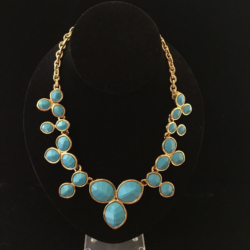 Turqouise Leaves In Gold