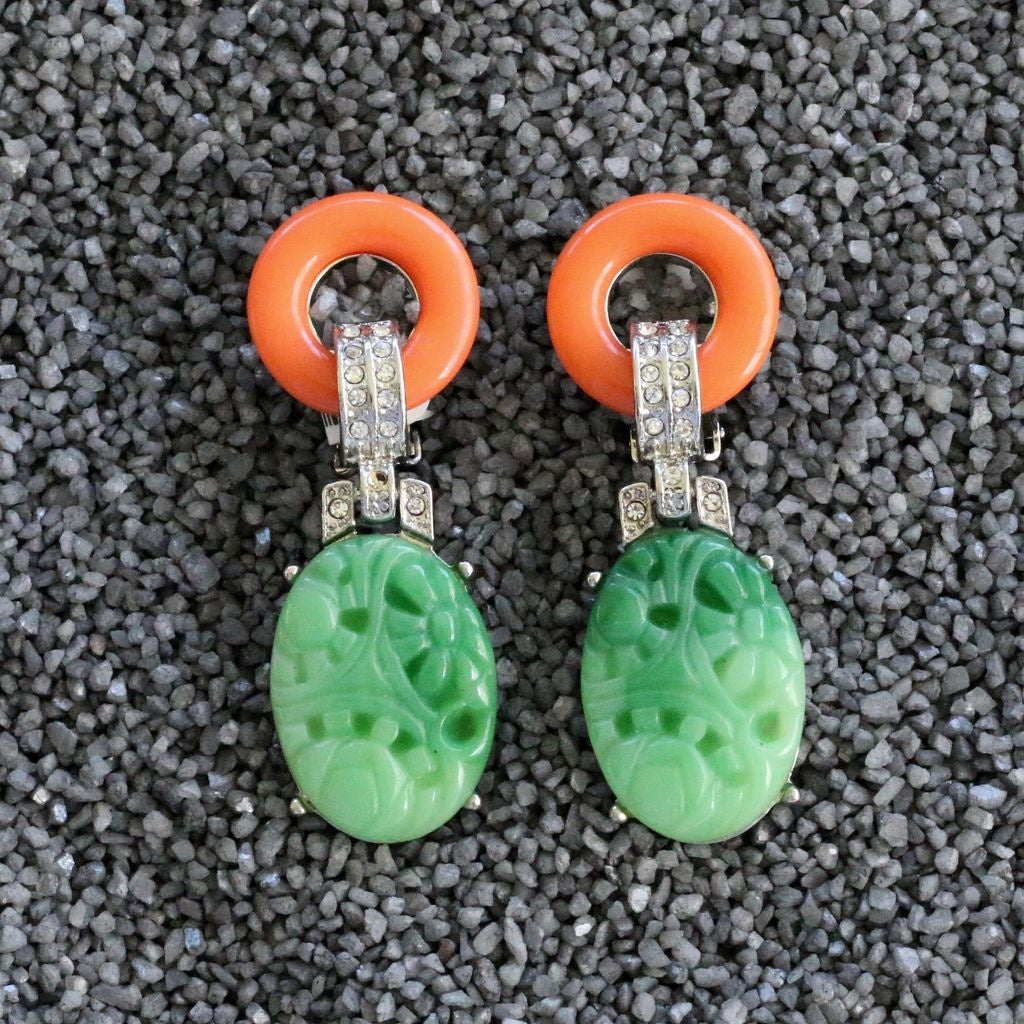 Loop over Carved Oval Art Deco in Colors