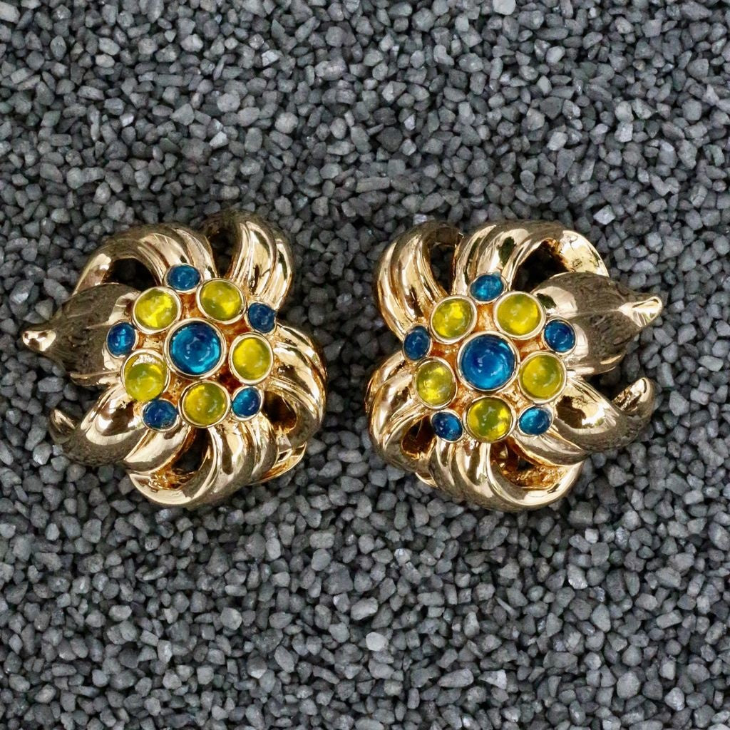 Audrey Blue And Yellow With Gold