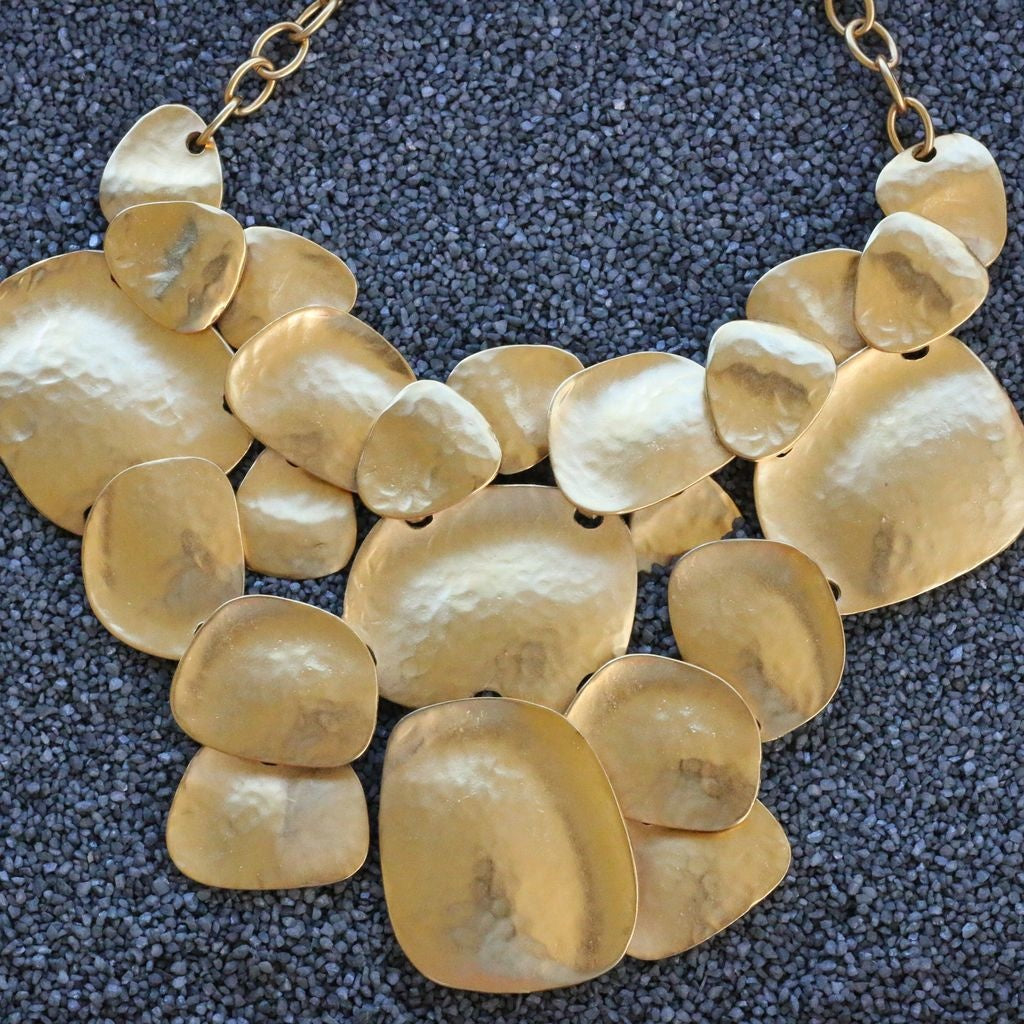 Kjlane: Hammered Gold Bib