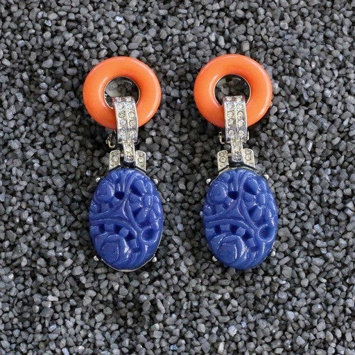 Loop over Carved Oval Art Deco in Colors