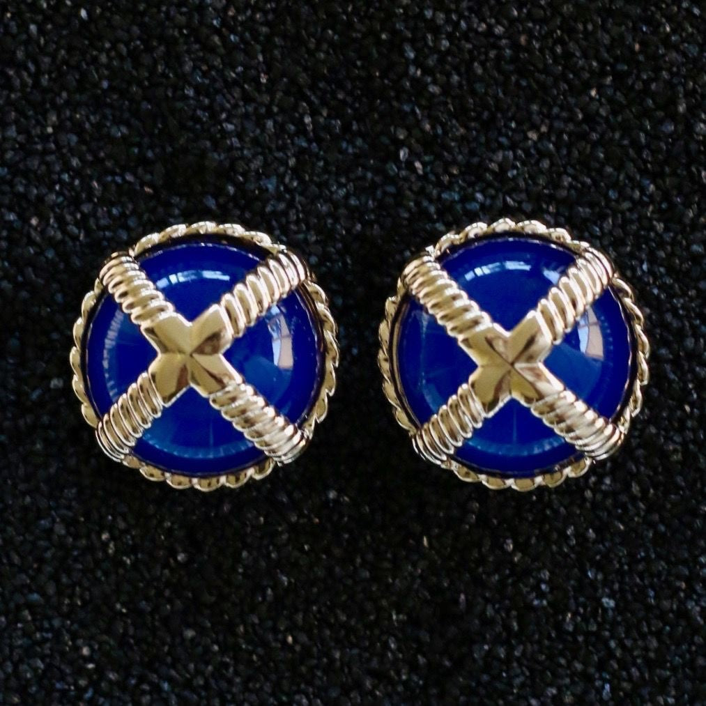 Vcexclusives: Cross Button Dark Blue