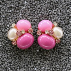 3 Stones W/ Small Crystals in Colors