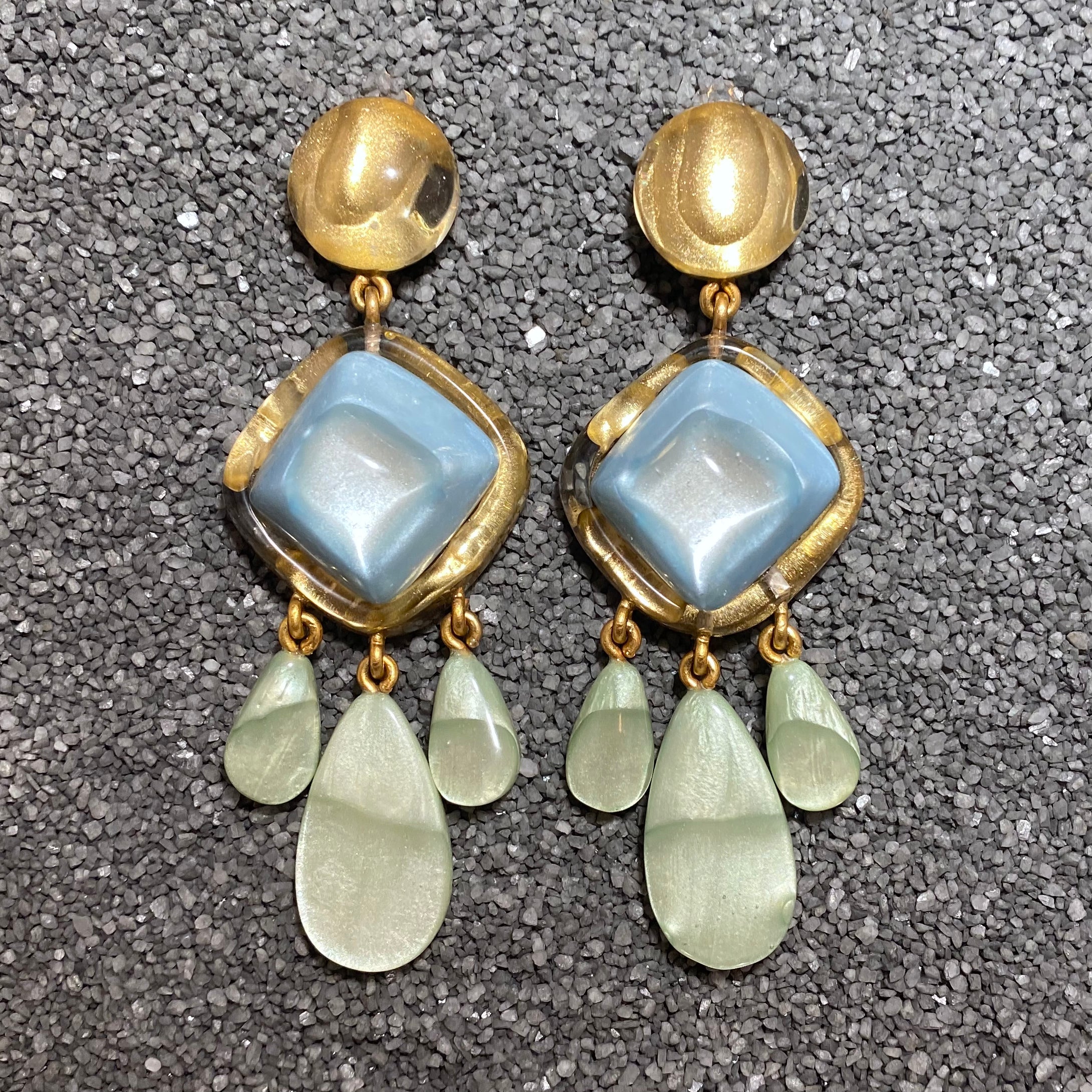 Marlene Square Light Blue Mint Gold