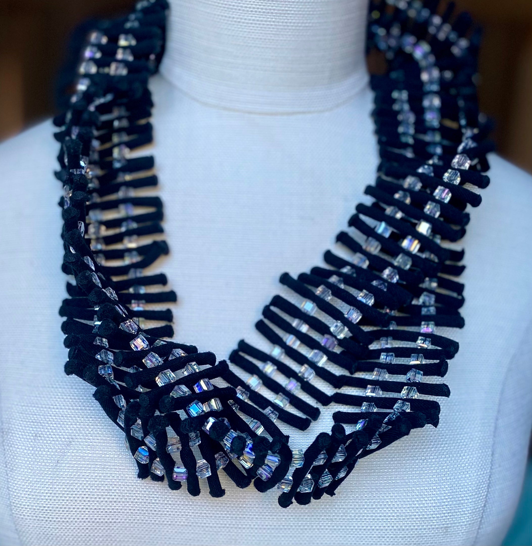 Black Lattice with Colors Square Long