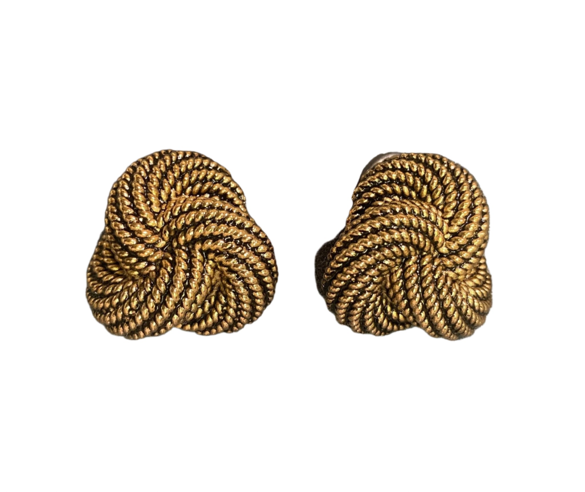 Black And Gold Twist Clip Earring