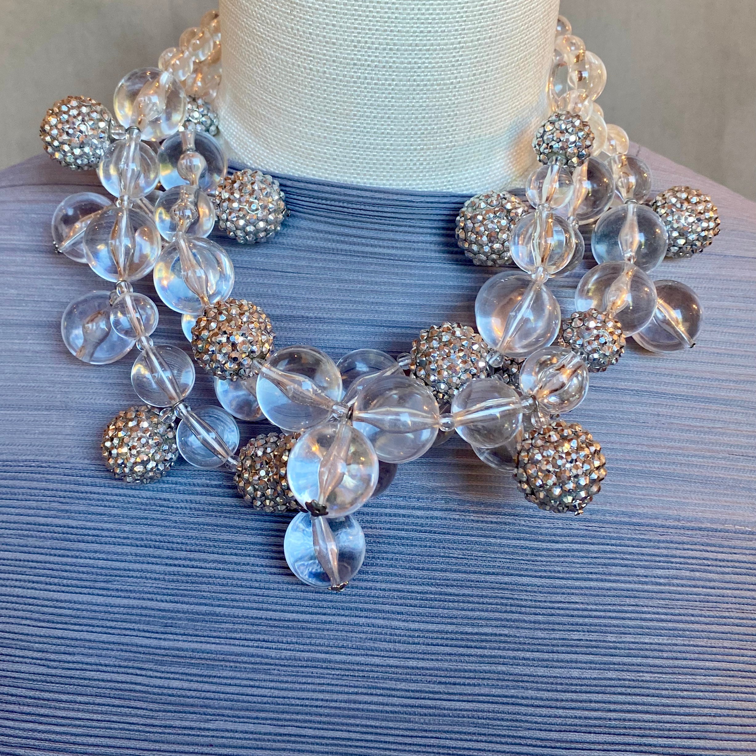 Clear and Sparkle Balls 3 Row