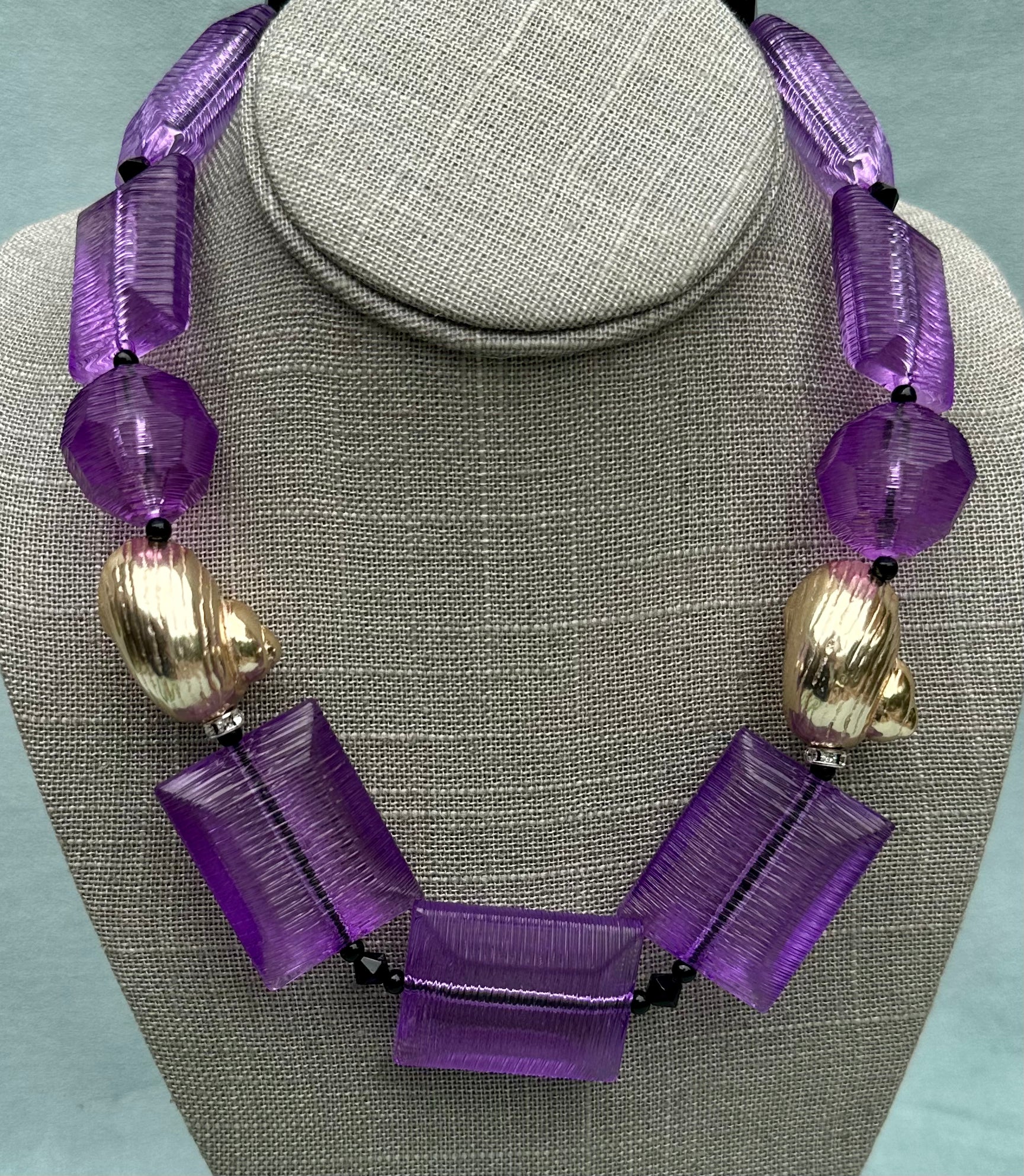 Neon Beads with Gold Shells