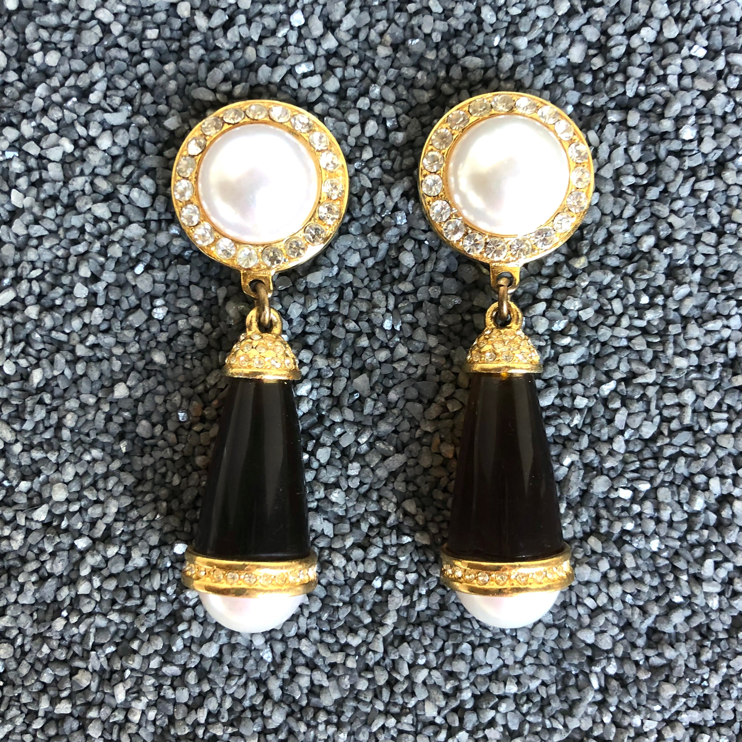 Brown Drop with Pearls CZ's