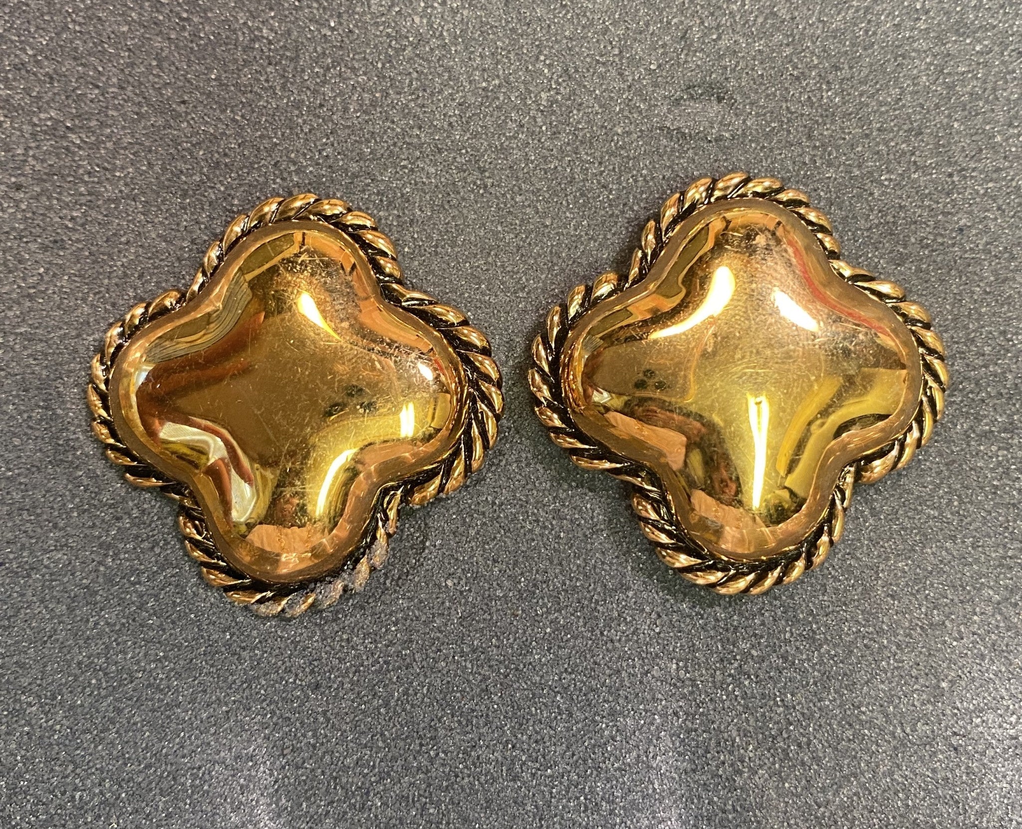 Gold And Rope Clip Earring