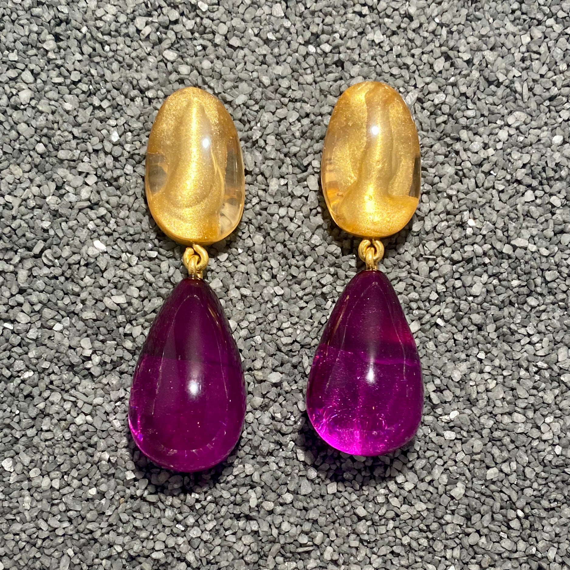 Aurore Pendant Chunky Purple Gold