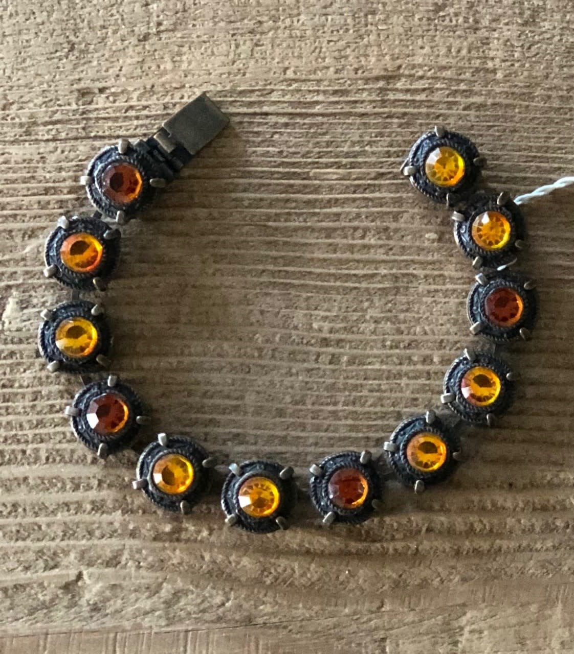 Bronze Opalized And Amber Stones Bracelet