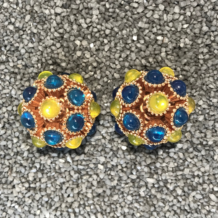 Blue and Yellow Button