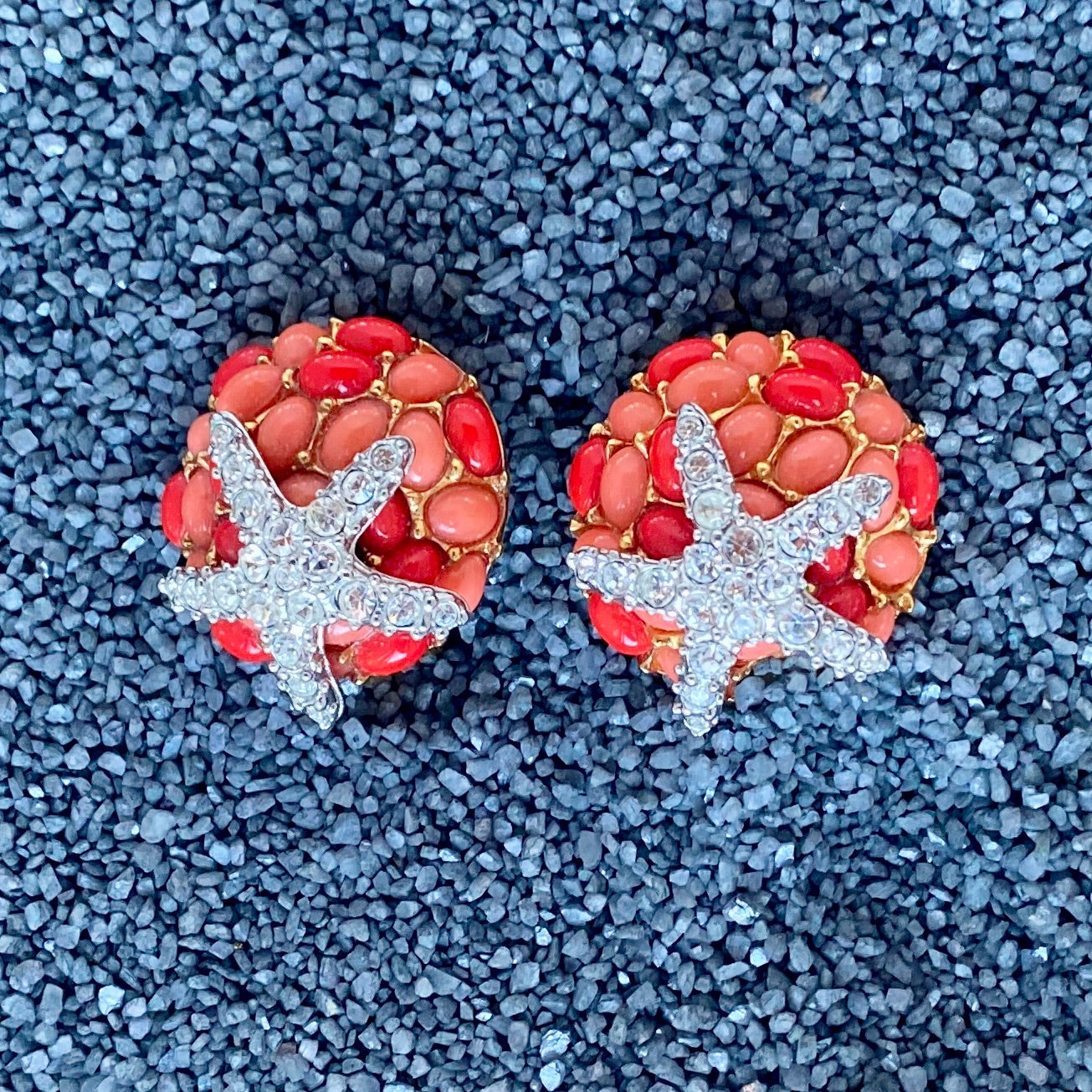 Crystal Starfish on Orange