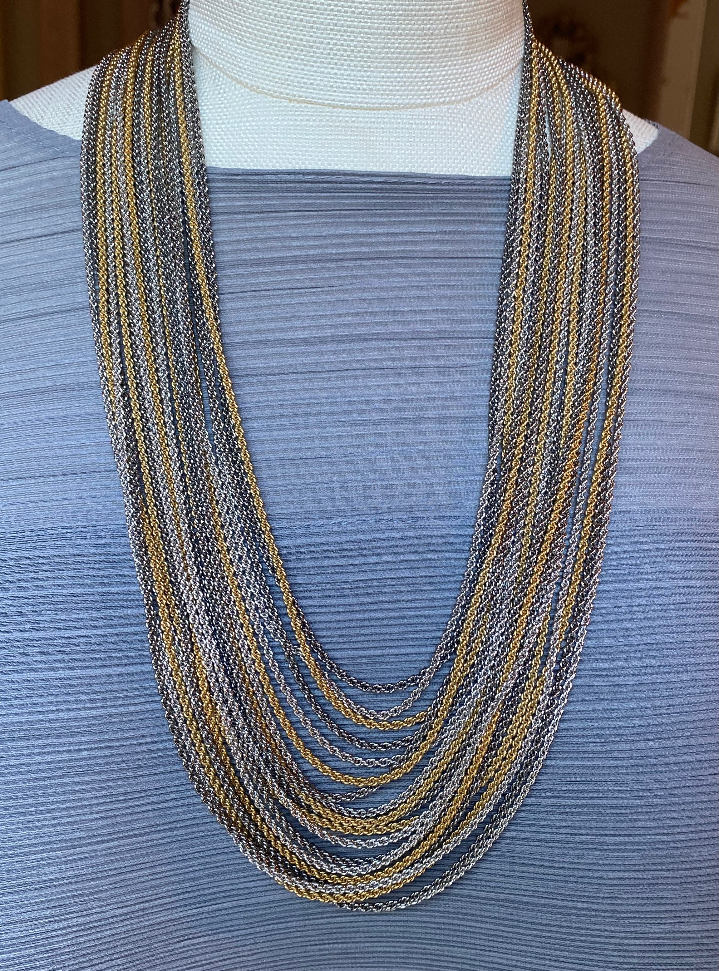 20 Strand Gold Silver Antique Silver