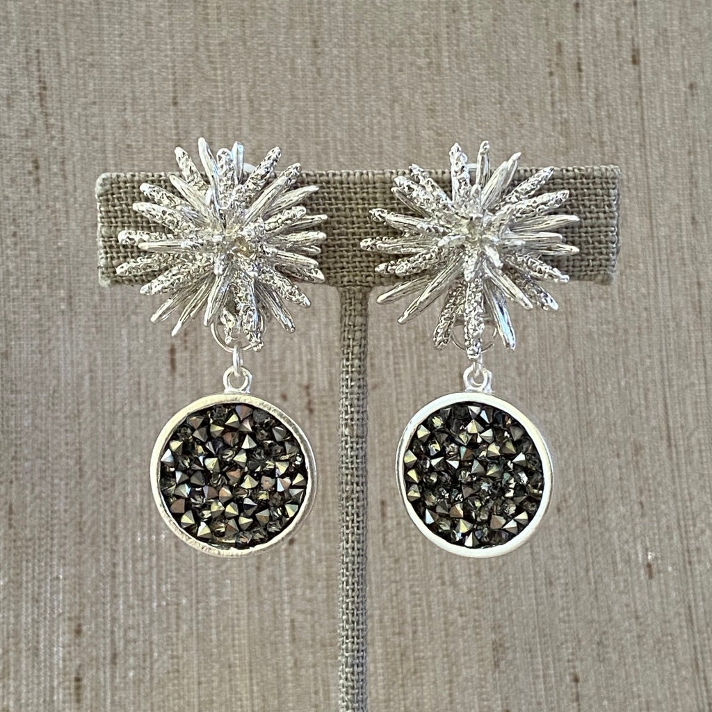 Silver Starburst Black Drop