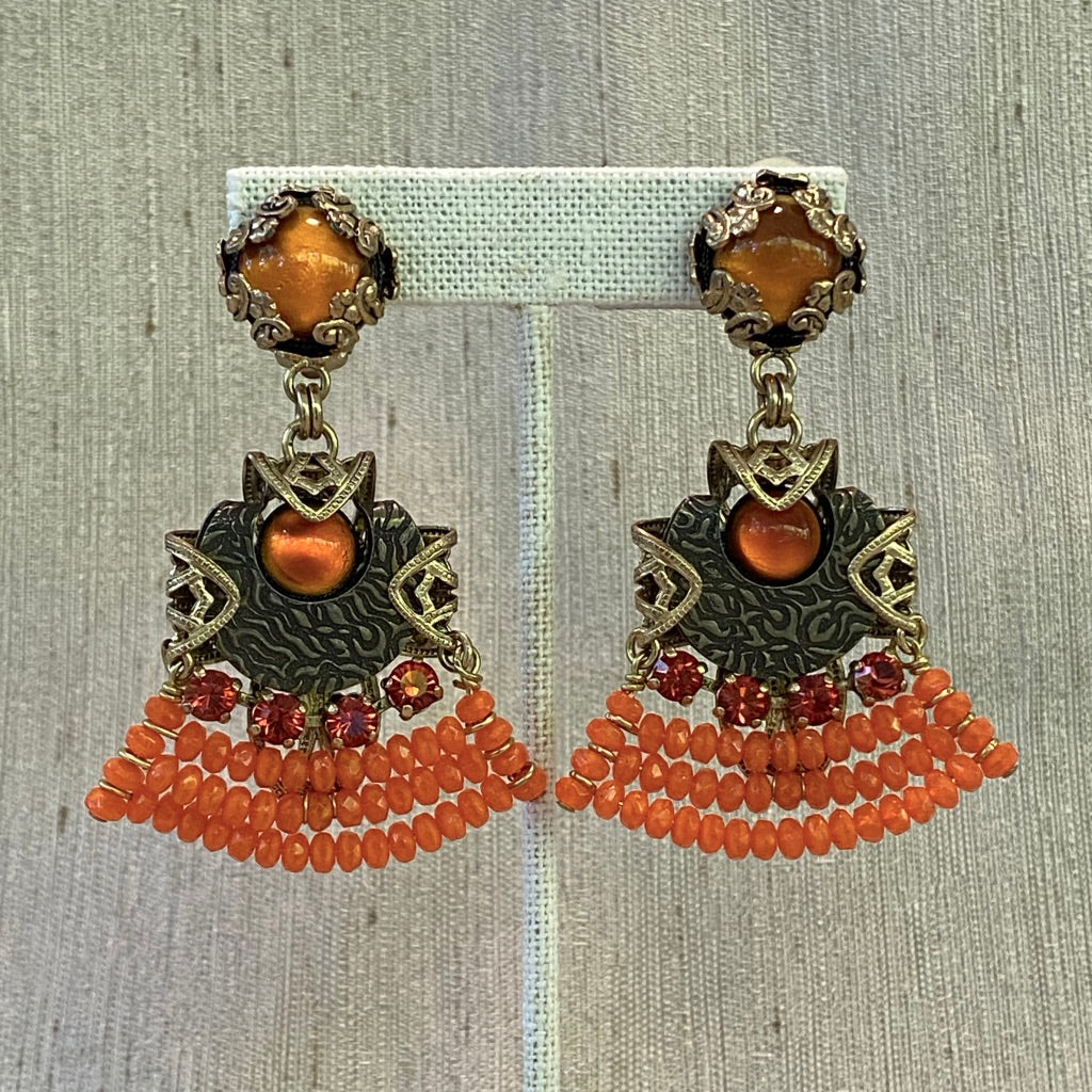 Antique Gold Coral Fan