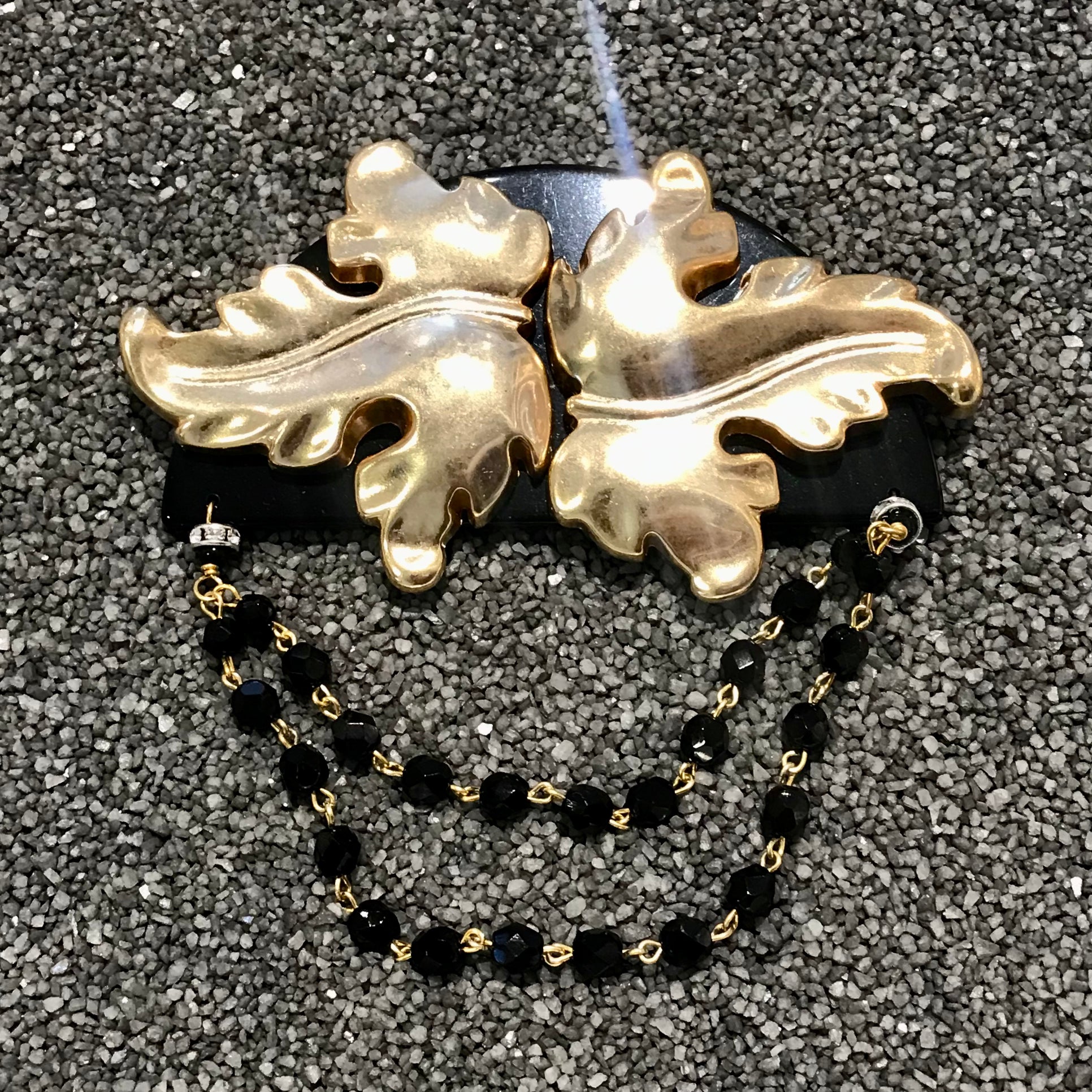 Corinto 2 Part Leaf Gold w Beads