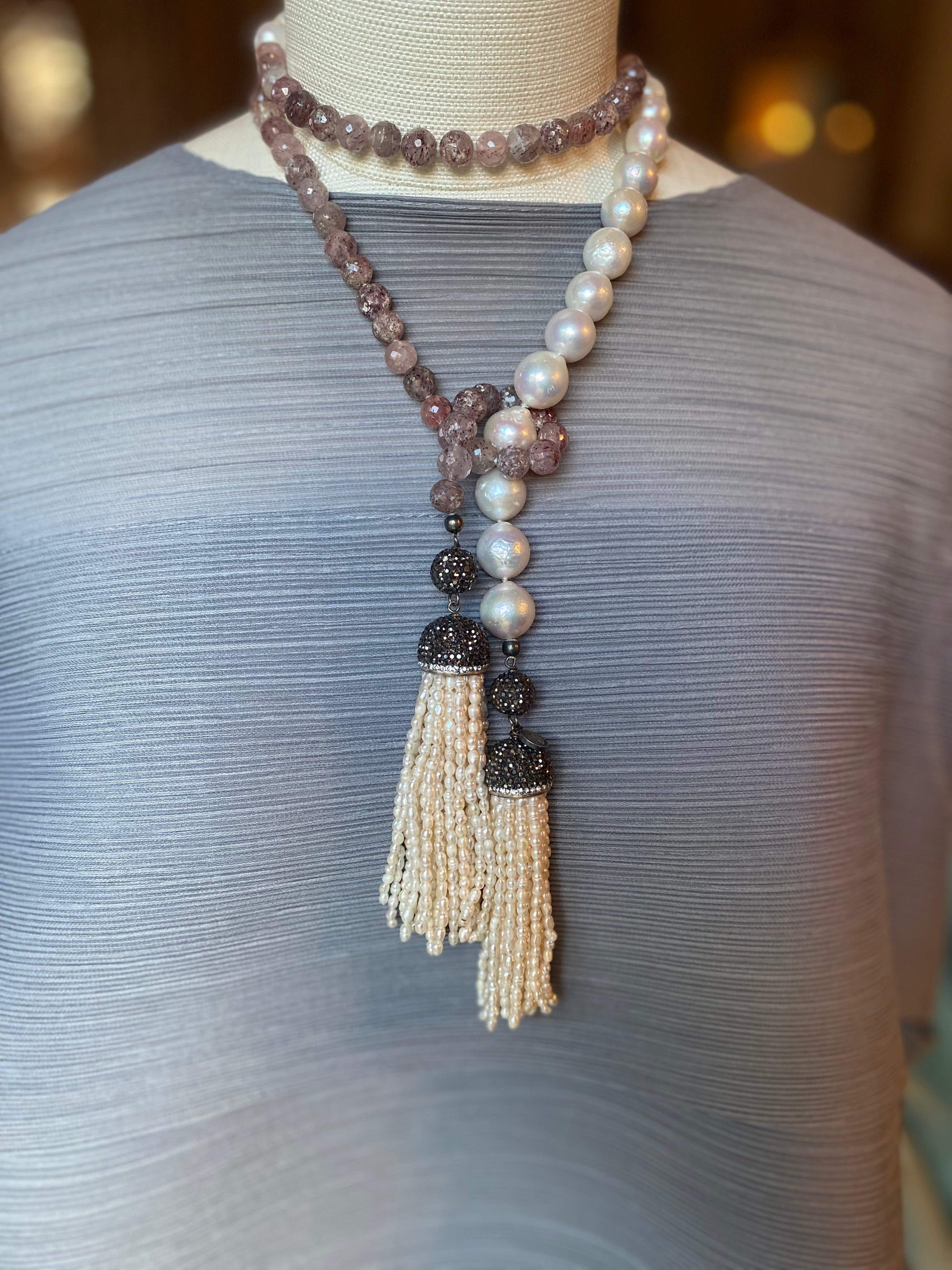 Endless Lariat Pearl Amethyst