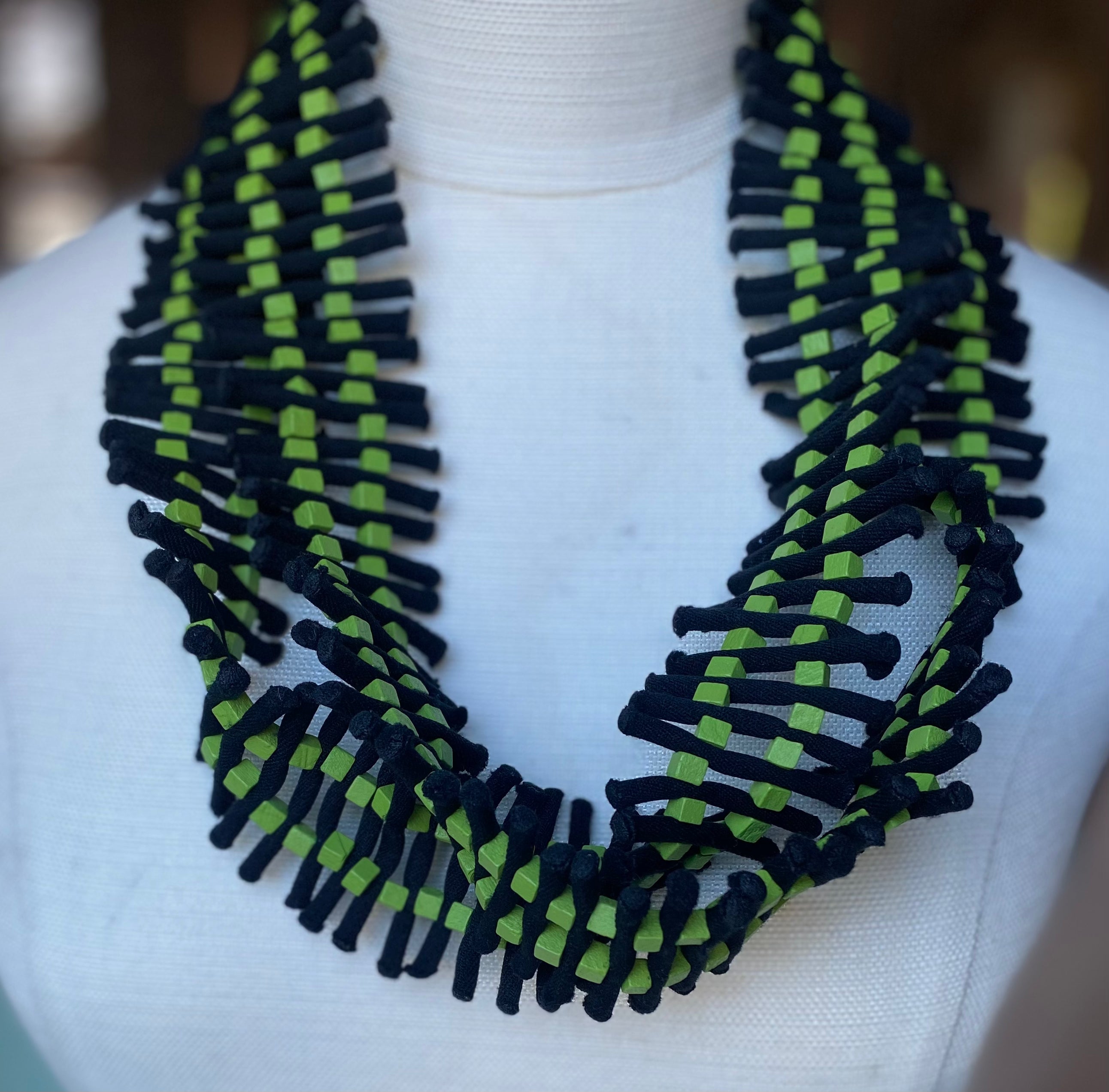 Black Lattice with Colors Square Long