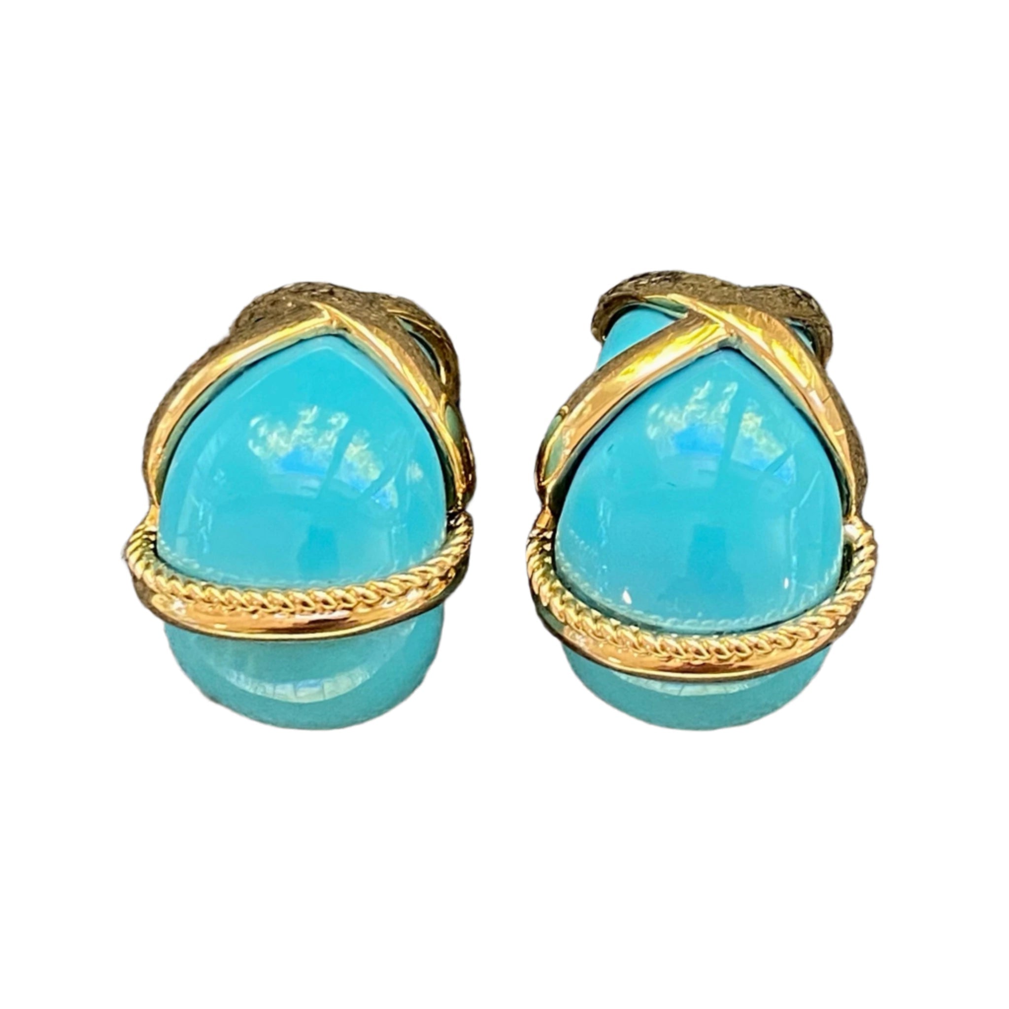 Gold Rope with Colors Clip Earring