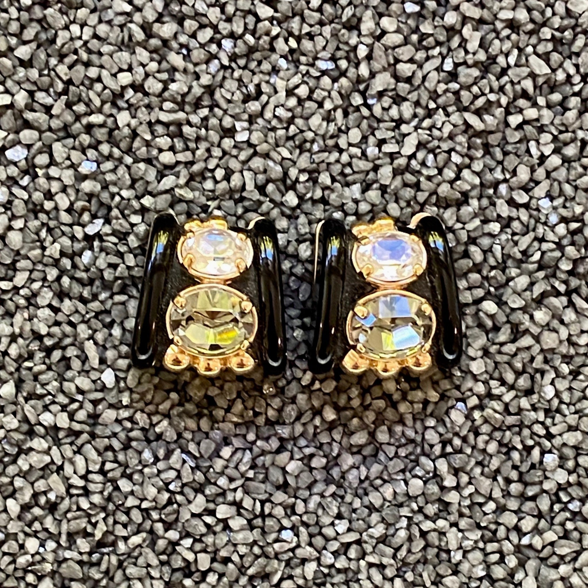 Black W/ Grey And Clear Crystal