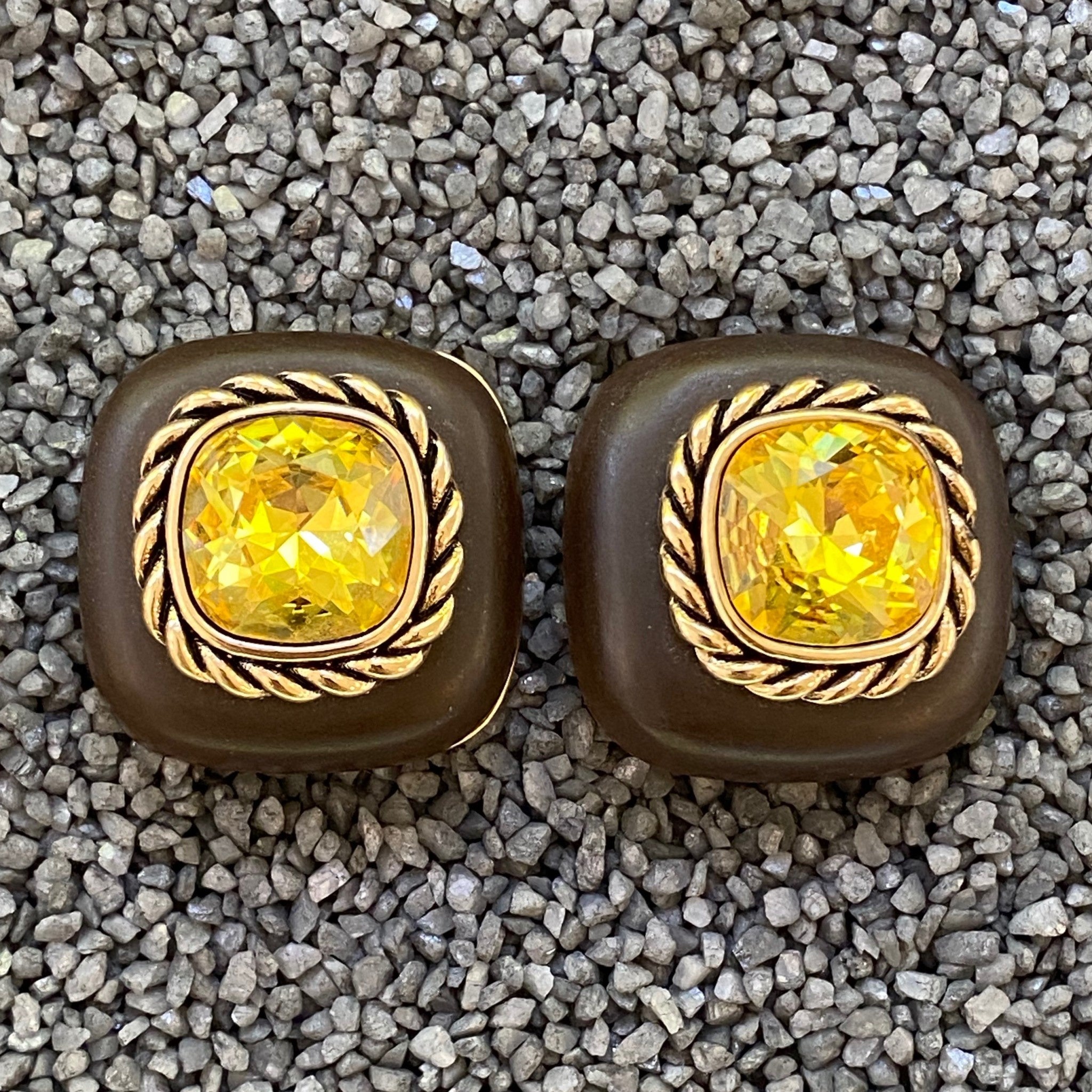 Brown Gold and Yellow Center Square
