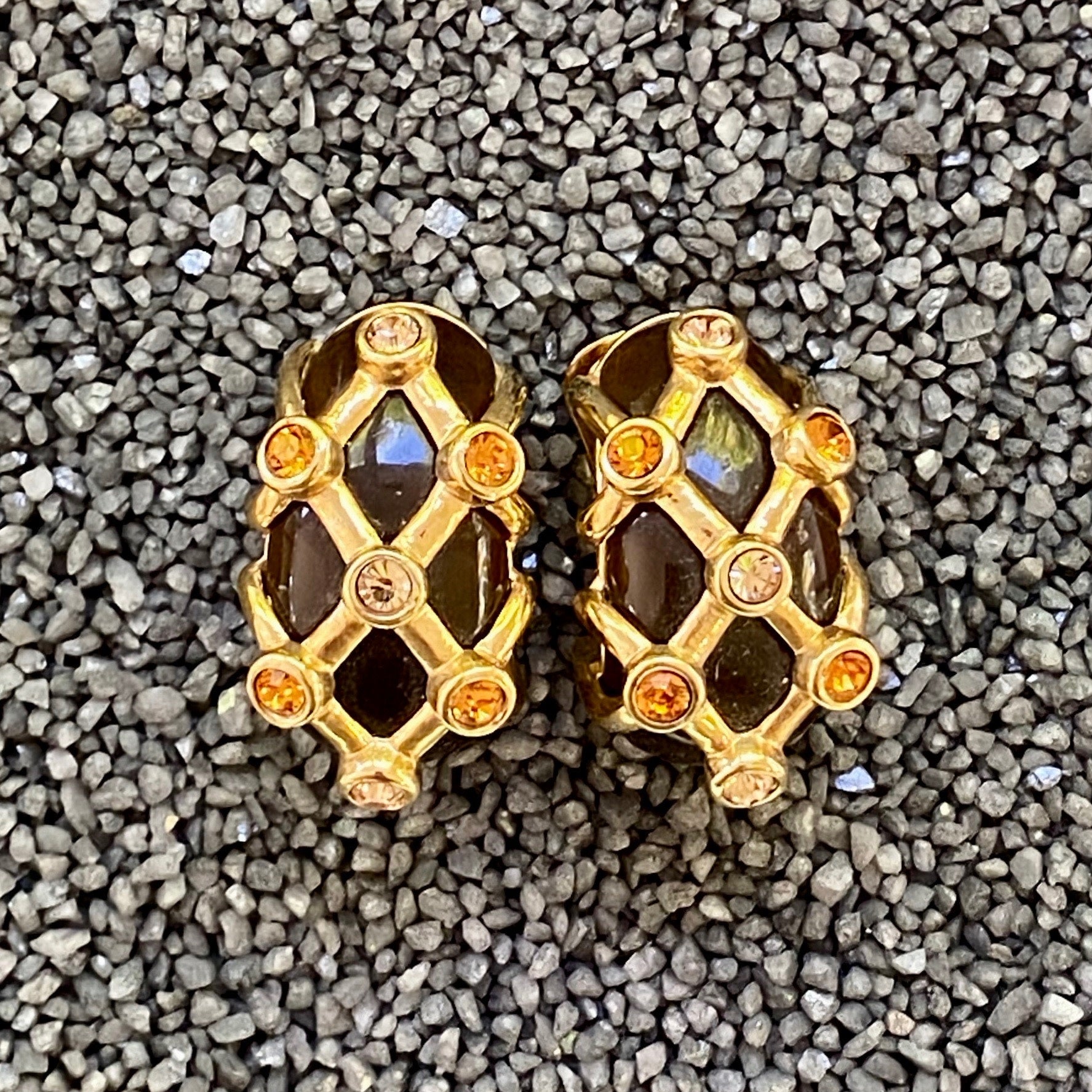Brown And Gold W/ Yellow Crystals