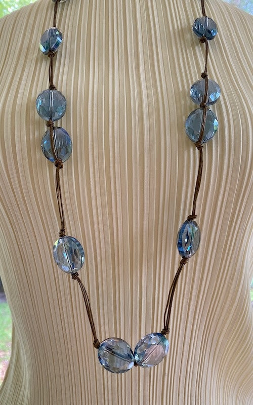 Blue Crystals on Cord