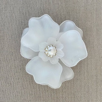 Lucite White With Pearl Center