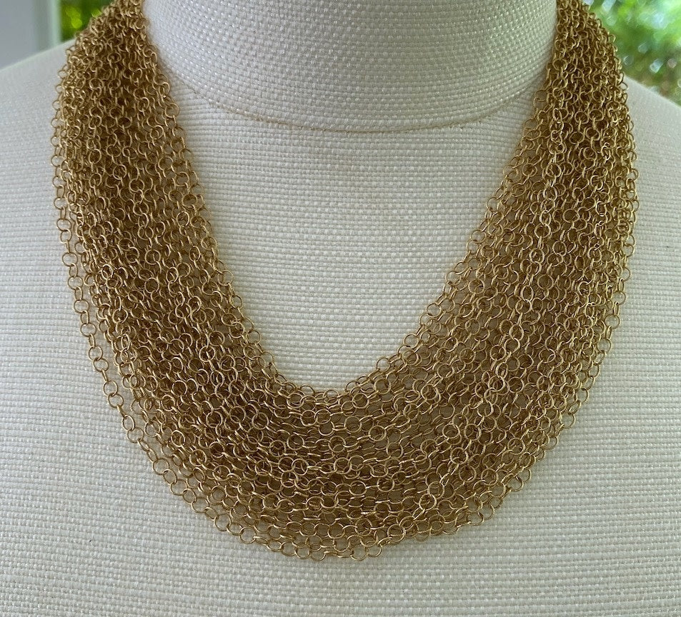 Extra Fine Multi Strand Gold Necklace