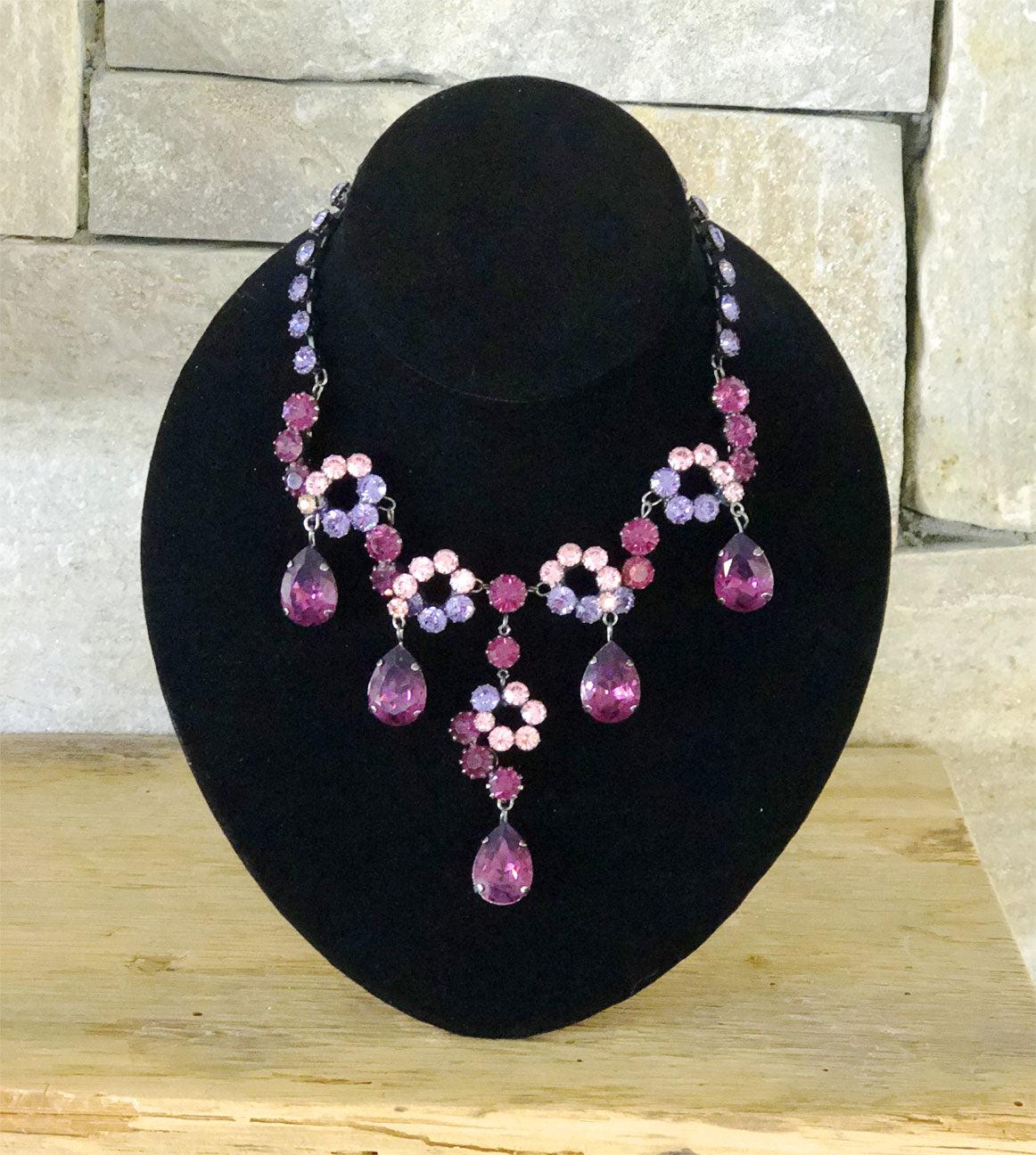 Amethyst Rhinestones Necklace