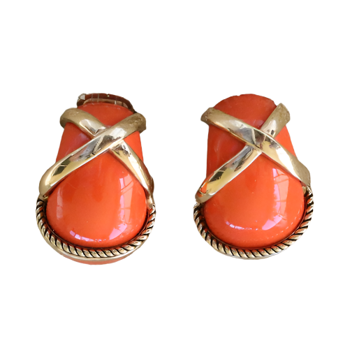 Gold Rope with Colors Clip Earring