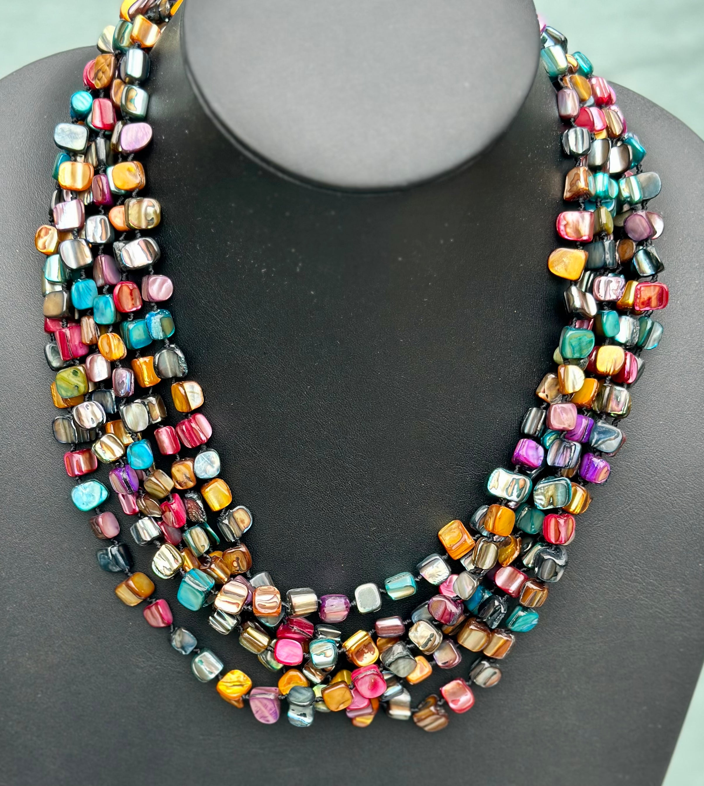 Confetti 6 strand Glass Beads Multi