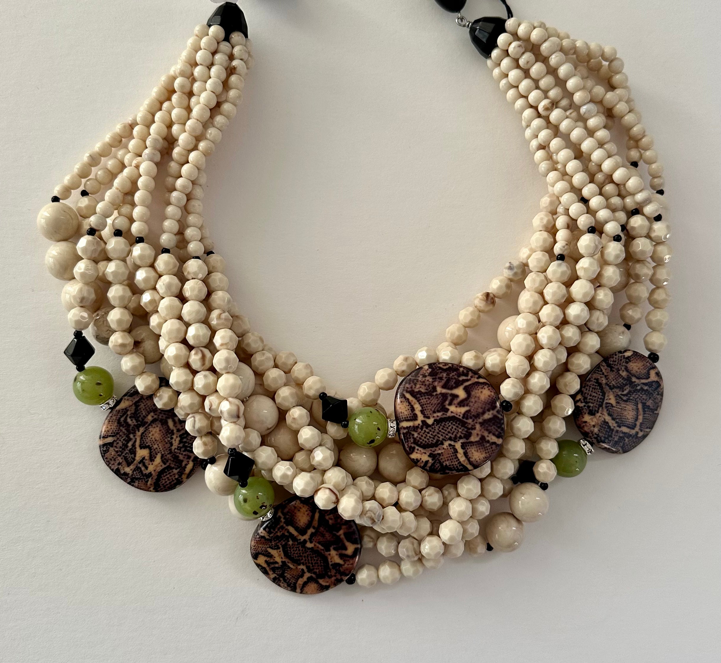 Twisted with Cream Beads / Camo Coins