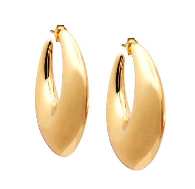 Large Polished Gold Hoops