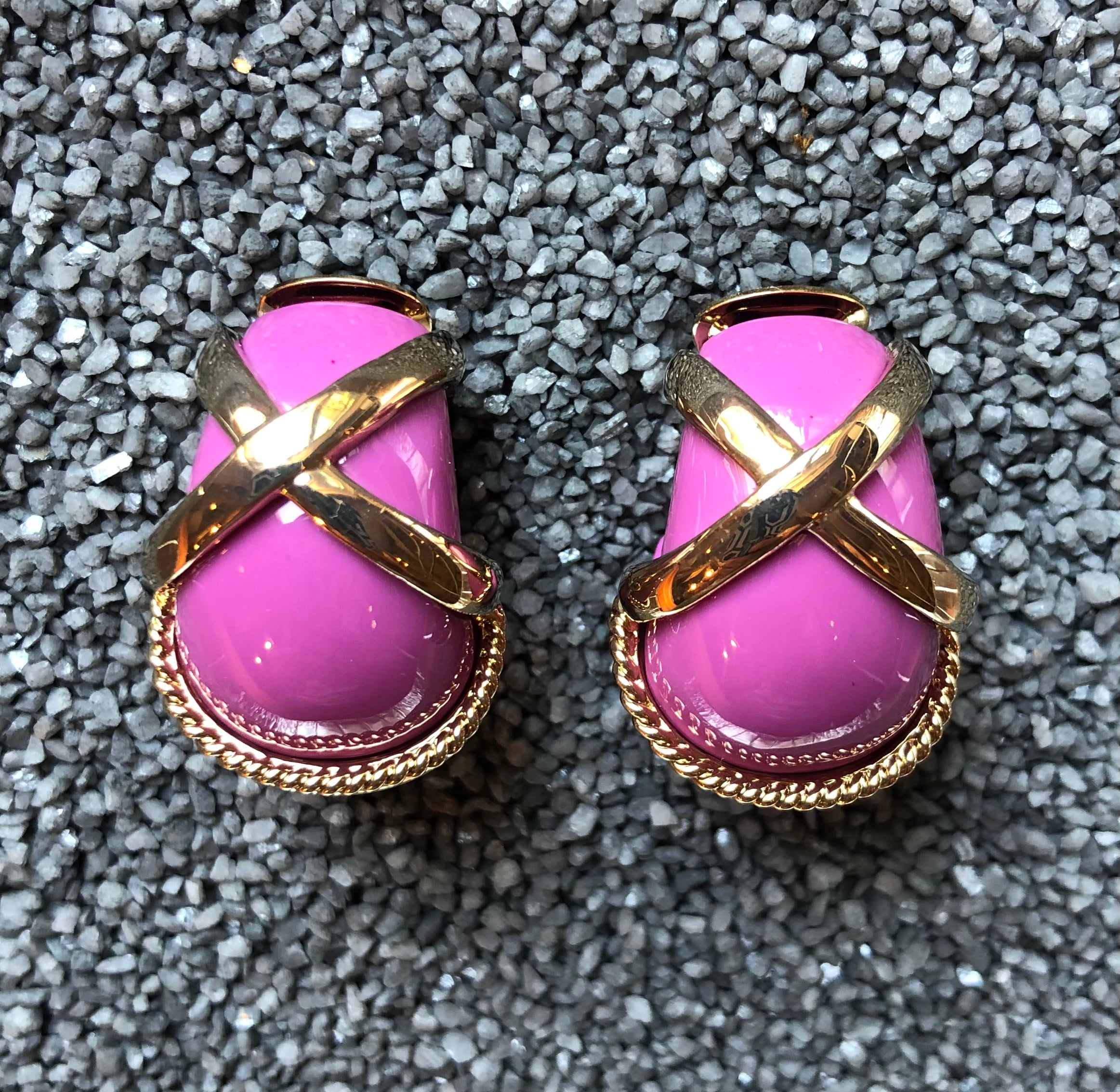 Gold Rope with Colors Clip Earring