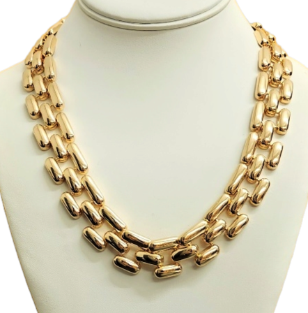 20" polished gold square link chain