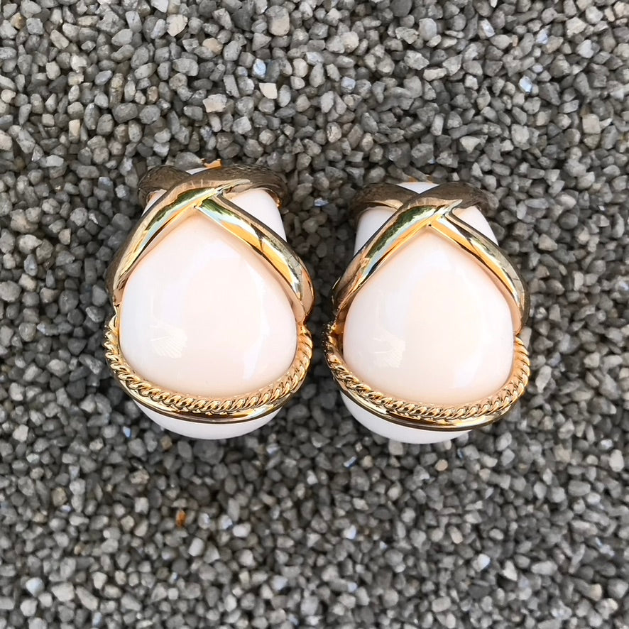Gold Rope with Colors Clip Earring