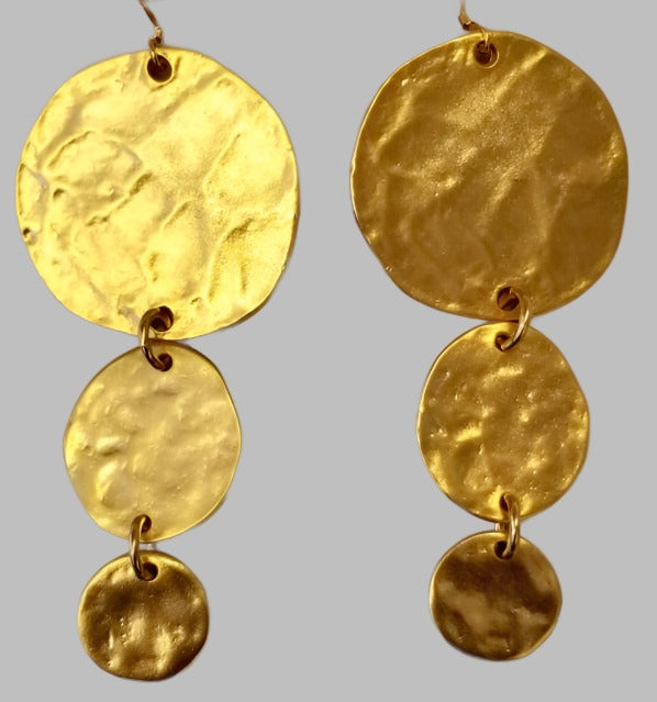 3 Coin Large to Small Satin Gold